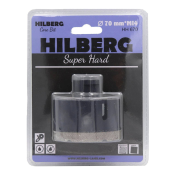 Коронка алмазная 70 мм Hilberg Super Hard M14 HH670