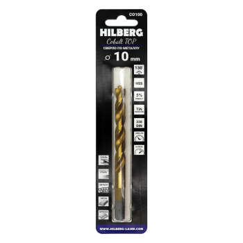 Сверло по металлу 10.0*133(87)мм Hilberg Cobalt 5% TOP, CO100