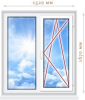 Пластиковое окно VEKA SOFTLINE 1520х1670, двойной, энергосберегающий стеклопакет STiS, фурнитура MACO, м/п