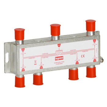 Сплиттер Legrand 6 выходов затухание 11дБ 0-2400МГц под F-разъём