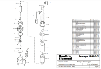 Насос фекальный QUATTRO ELEMENTI Sewage 1200F Ci (1200 Вт, 22000 л/ч, для грязной, 16 м, 21,0 кг) (910-171) (Фекальные насосы)