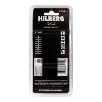 Сверло ступенчатое по металлу 4-12мм (9ступ) Hilberg (Р6М5) HSS-COBALT, ST0412