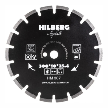 Диск алмазный отрезной 300*25,4 Hilberg Hard Materials Лазер асфальт HM307