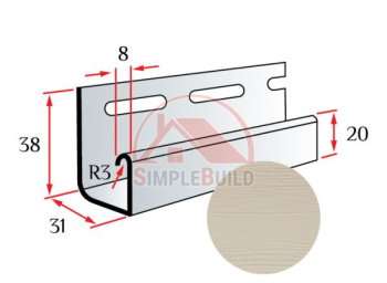 Профиль J-trim "Аляска", ivory (слоновая кость)