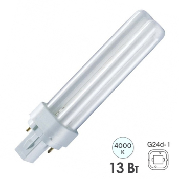 Лампа Osram Dulux D 13W/21-840 G24d-1 холодно-белая