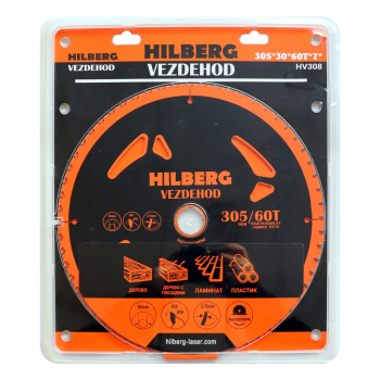 Диск пильный Hilberg Vezdehod 305*30*60Т*7 град. HV308