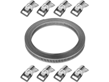 ЗУБР 3 м х 8 мм, 8 замков, набор: хомут универсальный нержавеющий, Профессионал (37811-H8) (Хомуты)