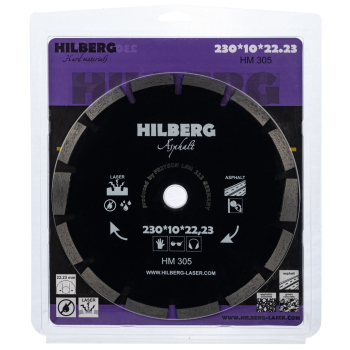 Диск алмазный отрезной 230*22,23 Hilberg Hard Materials Лазер асфальт HM305