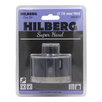Коронка алмазная 70 мм Hilberg Super Hard M14 HH670