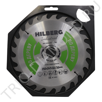 Диск пильный Hilberg Industrial Дерево 250*32/30*24Т HW253
