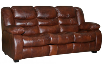 Трехместный диван-кровать из кожи Манчестер 1 коричневый