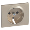 Накладка розетки с заземлением со шторками Legrand Galea Life Titanium