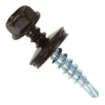 Саморез кровельный темно-коричневый (RAL8019), 4,8х29 мм, RR32, 250 шт