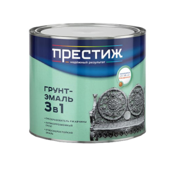 Грунт-эмаль Престиж, по ржавчине, графитовый серый RAL 7024, 1,9 кг