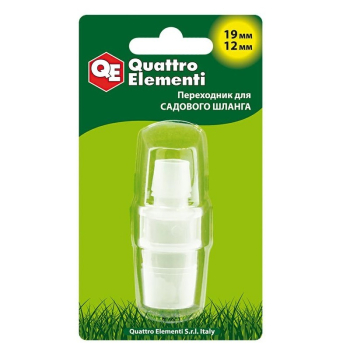 Адаптер QUATTRO ELEMENTI соединитель шлангов "ёлочка" 19 - 12 мм, пластик (771-961) (Адаптеры соединительные)