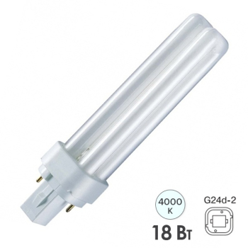 Лампа Osram Dulux D 18W/21-840 G24d-2 холодно-белая
