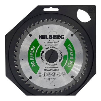 Диск пильный Hilberg Industrial Дерево тонкий рез 165*30*48Т HWT163