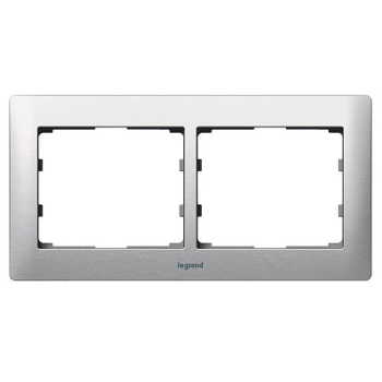 Рамка Legrand Galea Life 2 поста горизонтальная Brushed Aluminium