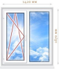 Пластиковое окно VEKA SOFTLINE 1420х1670, двойной, энергосберегающий стеклопакет STiS, фурнитура MACO, м/п