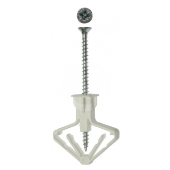Дюбель бабочка для гипсокартона TNF-W, 10х50 мм, с шурупом, 100 шт