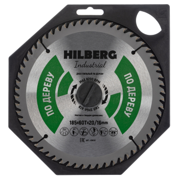 Диск пильный Hilberg Industrial Дерево 185*20/16*60Т HW187