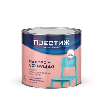 Эмаль акриловая Престиж, матовая, черная, 1,9 кг