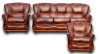 Набор мягкой мебели из кожи Изабель - 2 (трехместный диван-кровать+двухместный диван-кровать+ кресло)