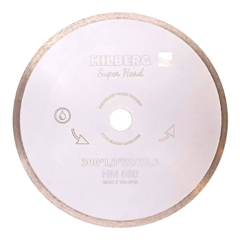 Диск алмазный отрезной 300*32/25,4 Hilberg Super Hard Сплошной HM680