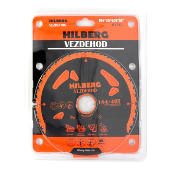 Диск пильный Hilberg Vezdehod 184*30*40Т*18 град. HV183