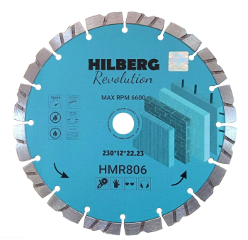 Диск алмазный отрезной 230*22,23*12 Hilberg Revolution HMR806