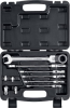 Набор комбинированных гаечных ключей трещоточных шарнирных с адаптерами, 10 шт, 8 - 19 мм, ЗУБР 27102-H10