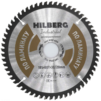 Диск пильный Hilberg Industrial Ламинат 185*30 20*60Т HL185