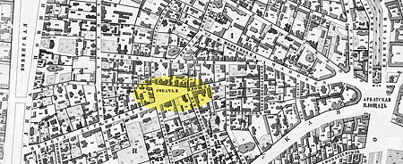 Место нынешнего Нового Арбата на карте 1853 года
