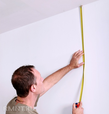 как измерить высоту потолка