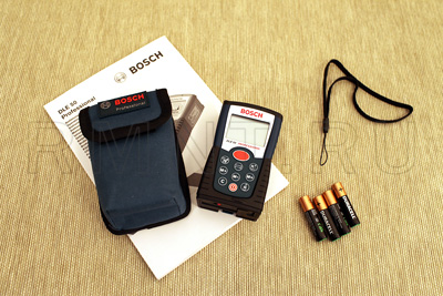 Комплектация лазерной рулетки Bosch DLE 50 Professional